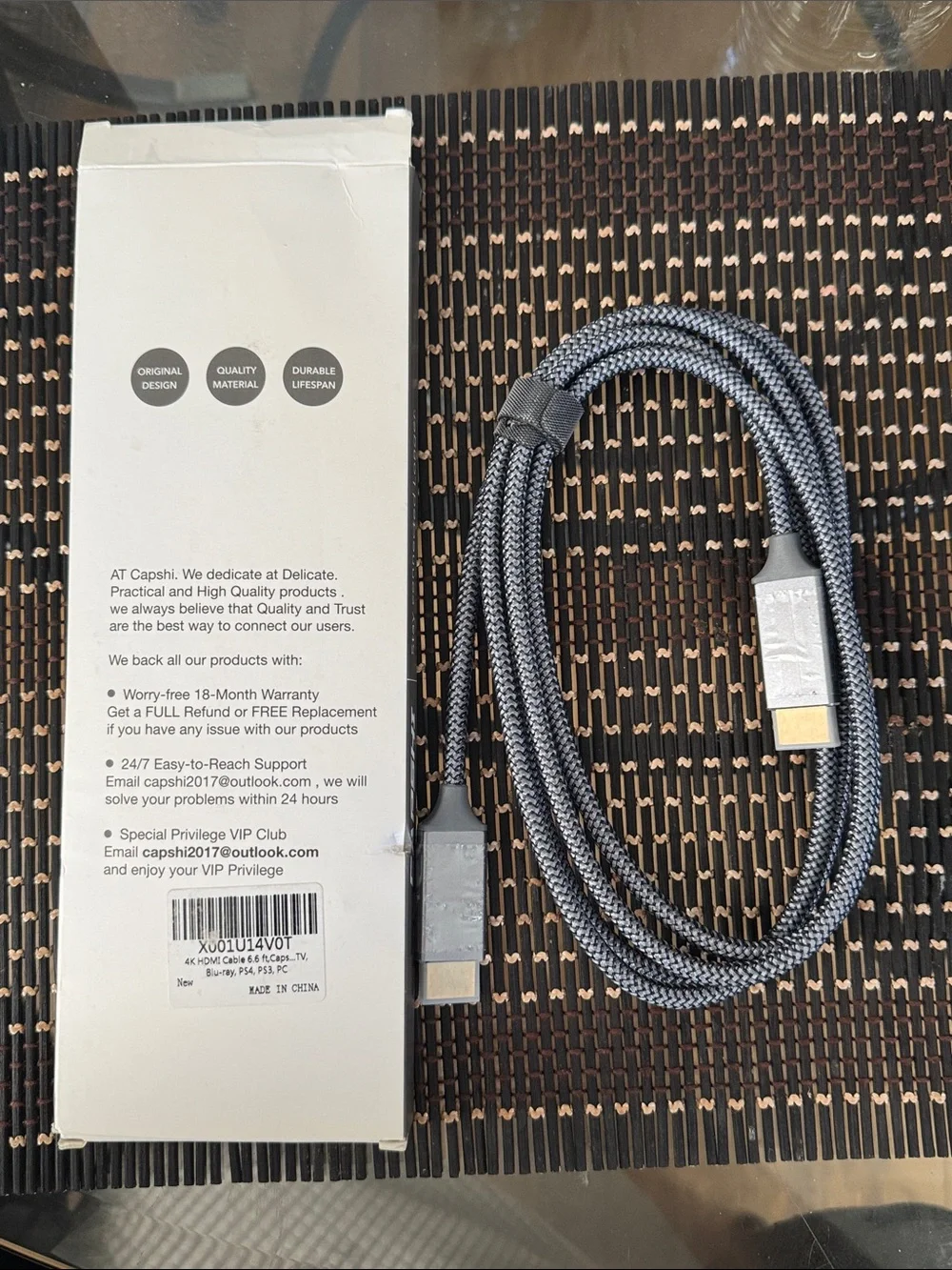 Nylon Braided USB Cable – Black & Gray
